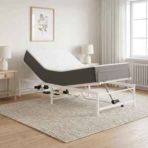 Imagine vidaXL Cadru Electric Ajustabil pentru Pat Alb 100 x 200 cm Oțel