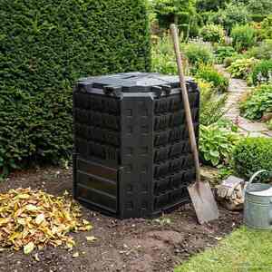 Imagine vidaXL Compostor de grădină Negru 71 x 71 x 81, 5 cm 100% PP