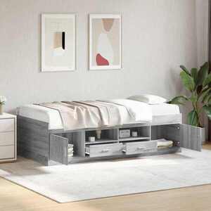 Imagine vidaXL Cadru de pat cu depozitare cu sertar Sonoma gri 80 x 200 cm