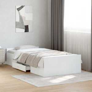 Imagine vidaXL Cadru de pat cu depozitare Alb 80 x 200 cm Lemn prelucrat