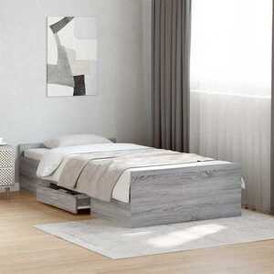 Imagine vidaXL Cadru de pat cu depozitare cu sertar Sonoma gri 80 x 200 cm