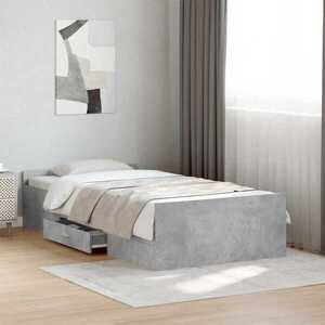 Imagine vidaXL Cadru de pat cu depozitare Gri Beton 80 x 200 cm Lemn prelucrat