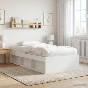 Imagine vidaXL Cadru de pat cu depozitare Alb 80 x 200 cm Lemn prelucrat