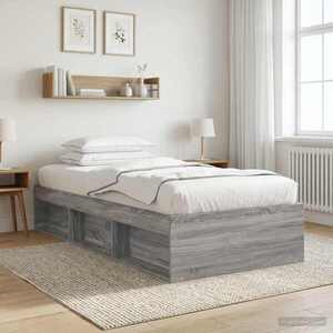 Imagine vidaXL Cadru de pat cu depozitare cu raft Sonoma gri 80 x 200 cm