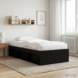 Imagine vidaXL Cadru de pat cu depozitare cu raft Stejar Negru 80 x 200 cm