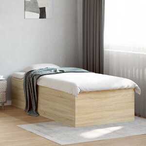 Imagine vidaXL Cadru de pat la sol Stejar Sonoma 80 x 200 cm Lemn prelucrat