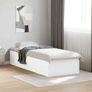 Imagine vidaXL Cadru de pat la sol Alb 80 x 200 cm Lemn prelucrat