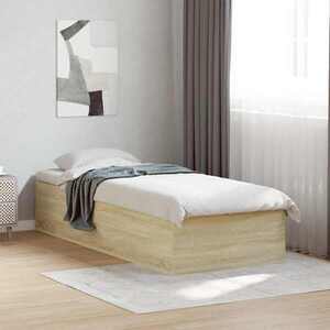 Imagine vidaXL Cadru de pat la sol Stejar Sonoma 80 x 200 cm Lemn prelucrat
