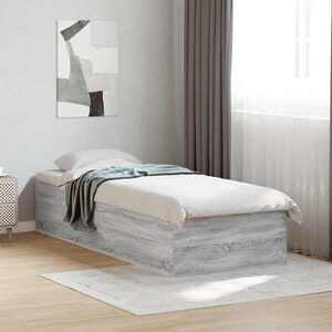 Imagine vidaXL Cadru de pat la sol Sonoma gri 80 x 200 cm Lemn prelucrat