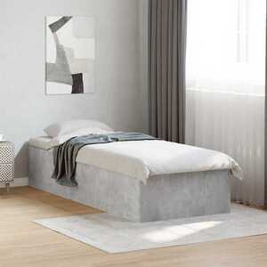 Imagine vidaXL Cadru de pat la sol Gri Beton 80 x 200 cm Lemn prelucrat