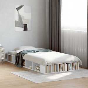 Imagine vidaXL Cadru de pat cu depozitare Alb 80 x 200 cm Lemn prelucrat