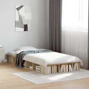 Imagine vidaXL Cadru de pat cu depozitare cu raft Stejar Sonoma 80 x 200 cm