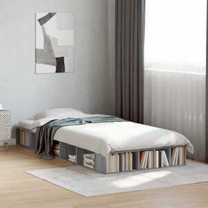 Imagine vidaXL Cadru de pat cu depozitare cu raft Sonoma gri 80 x 200 cm