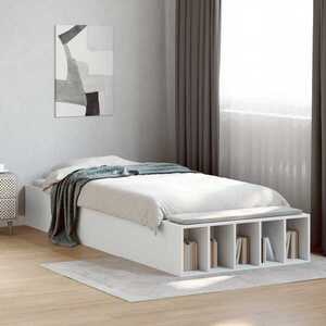 Imagine vidaXL Cadru de pat cu depozitare Alb 80 x 200 cm Lemn prelucrat