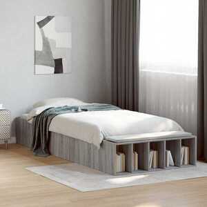 Imagine vidaXL Cadru de pat cu depozitare cu raft Sonoma gri 80 x 200 cm