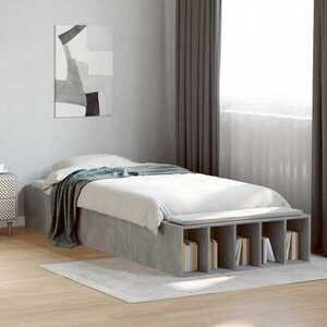 Imagine vidaXL Cadru de pat cu depozitare Gri Beton 80 x 200 cm Lemn prelucrat