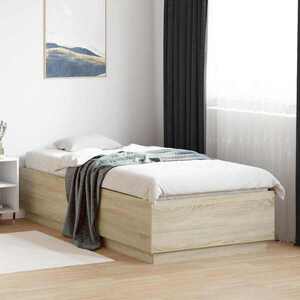 Imagine vidaXL Cadru de pat cu LED Stejar Sonoma 80 x 200 cm Lemn prelucrat