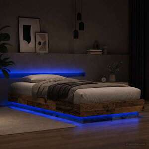 Imagine vidaXL Cadru de pat cu LED Lemn vechi 80 x 200 cm Lemn prelucrat