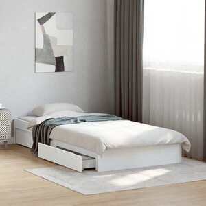 Imagine vidaXL Cadru de pat cu depozitare Alb 80 x 200 cm Lemn prelucrat