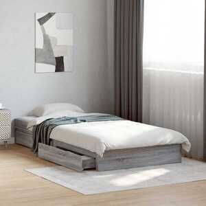 Imagine vidaXL Cadru de pat cu depozitare cu sertar Sonoma gri 80 x 200 cm