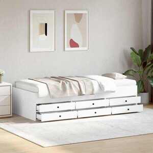 Imagine vidaXL Cadru de pat cu depozitare Alb 80 x 200 cm Lemn prelucrat
