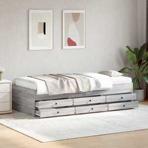 Imagine vidaXL Cadru de pat cu depozitare cu sertar Sonoma gri 80 x 200 cm