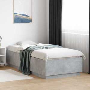 Imagine vidaXL Cadru de pat Gri Beton 80 x 200 cm Lemn prelucrat