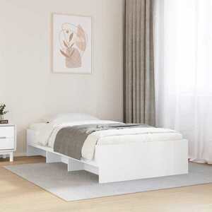 Imagine vidaXL Cadru de pat cu raft Alb 80 x 200 cm Lemn prelucrat