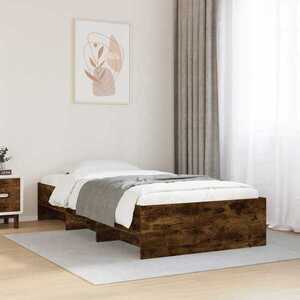 Imagine vidaXL Cadru de pat cu raft Stejar fumuriu 80 x 200 cm Lemn prelucrat