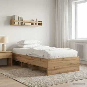 Imagine vidaXL Cadru de pat Stejar artizanal 80 x 200 cm Lemn prelucrat