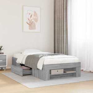 Imagine vidaXL Cadru de pat cu depozitare cu sertar Sonoma gri 80 x 200 cm