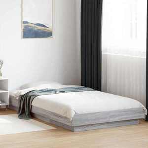 Imagine vidaXL Cadru de pat la sol Sonoma gri 80 x 210 cm Lemn prelucrat