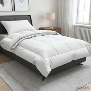 Imagine vidaXL Pilotă FULDA 152 x 203 cm 4 anotimpuri 310 GSM 90% puf de gâscă