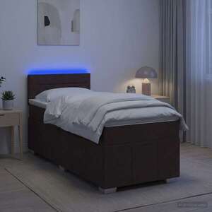 Imagine vidaXL Pat boxspring cu saltea Maro închis 90 x 200 cm Țesătură