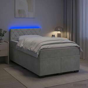 Imagine vidaXL Pat boxspring cu saltea Gri deschis 120 x 200 cm Catifea