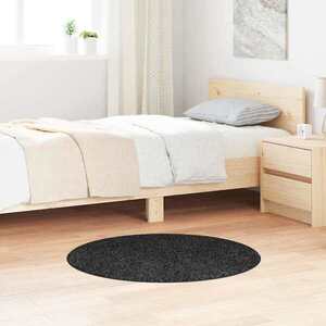 Imagine vidaXL Covor Shaggy Antiderapant Gri închis 90 x 90 cm PP