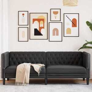 Imagine vidaXL Canapea Negru 194 x 74, 5 x 70, 5 cm PVC