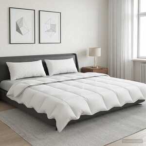 Imagine vidaXL Pilotă FULDA 220 x 240 cm Vară 100 GSM 90% puf de gâscă Alb