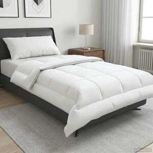 Imagine vidaXL Pilotă TRIER 155x220 cm 4 anotimpuri 220 GSM Alb Hipoalergenic