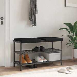 Imagine vidaXL Perna pentru bancă 2 buc. Țesătură Negru Adâncime 35 cm