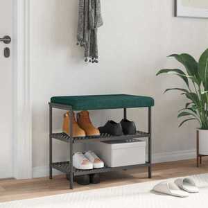 Imagine vidaXL Perna pentru bancă Țesătură Verde închis Adâncime 35 cm
