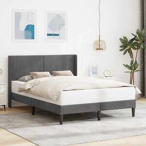 Imagine vidaXL Cadru de pat cu headboard Gri închis 153 x 203 cm Catifea