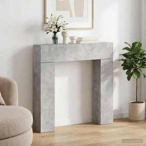 Imagine vidaXL Cadru pentru șemineu Gri Beton 102 x 18 x 100, 5 cm