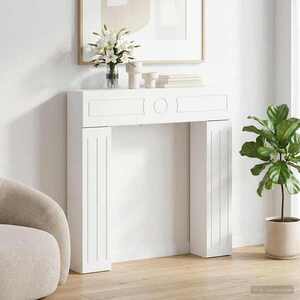 Imagine vidaXL Cadru pentru șemineu Alb 102 x 18 x 100, 5 cm Lemn prelucrat