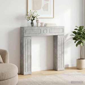 Imagine vidaXL Cadru pentru șemineu Gri Beton 102 x 18 x 100, 5 cm