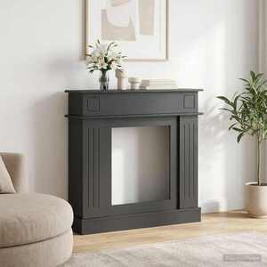 Imagine vidaXL Cadru pentru șemineu Negru 102 x 26 x 100 cm Lemn prelucrat