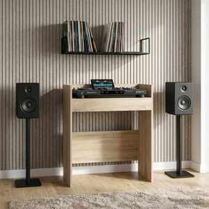 Imagine vidaXL Masă DJ Stejar Sonoma 102 x 45 x 102 cm Lemn prelucrat