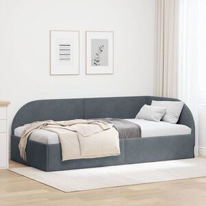 Imagine vidaXL Cadru de pat colțar Gri închis 100 cm x 200 cm Catifea