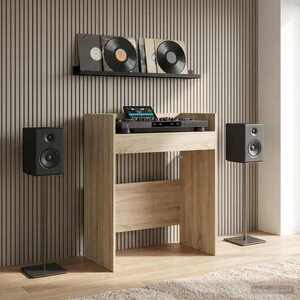 Imagine vidaXL Masă DJ Stejar Sonoma 82 x 45 x 102 cm Lemn prelucrat