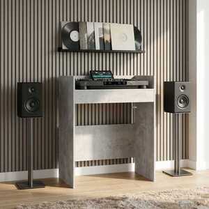 Imagine vidaXL Masă DJ Gri Beton 82 x 45 x 102 cm Lemn prelucrat